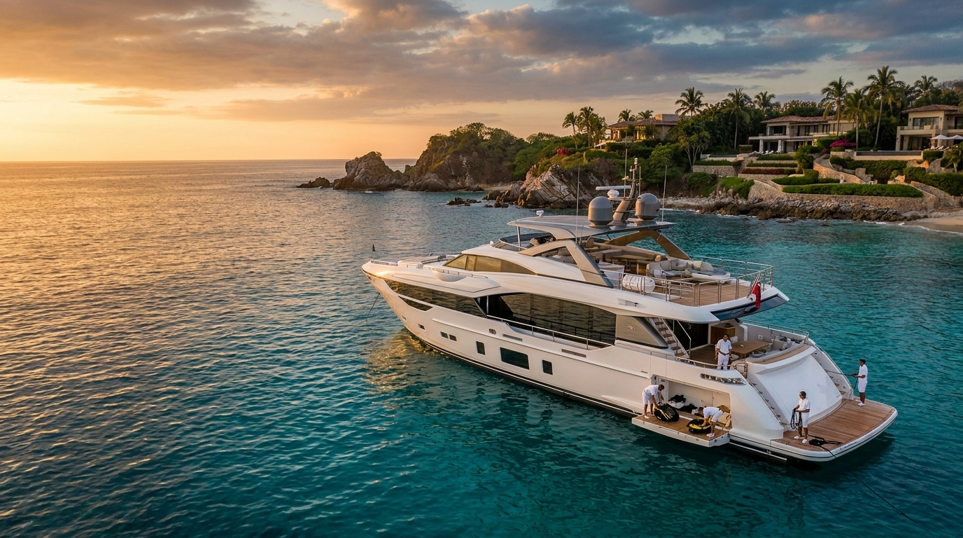Private yacht charter cruising the turquoise water near Punta Mita, Riviera Nayarit
